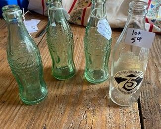 Set of 4 Coke bottles - 2 Brookhaven, Mccomb & 75th anniversary 
