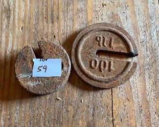 Set of 2 platform scale weights 
