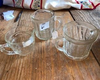 Set of 3 kitchen glasses - block optics, hazel atlas and other
