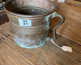 Antique heavy copper pot

