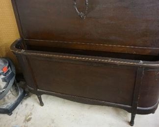 antique head and foot board with rails