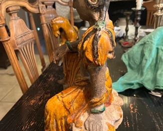 Asian Pottery Figure 16" high x 8" deep x 10 " wide