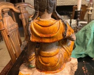  Asian Pottery Figure 16" high x 8" deep x 10 " wide