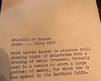 Kwan Yin 1650 4.5 inches high with base