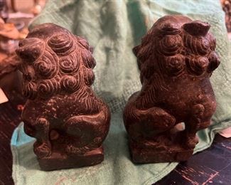 One of a pair of foo dog book ends 5 inches high