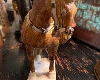 Pottery Horse Chinese Style 11" high x 12" wide