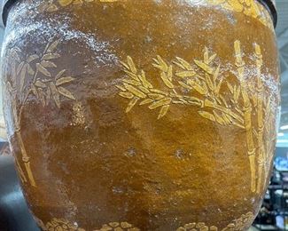 CHinese Earthenware Egg Pot Bamboo Design For Good Luck