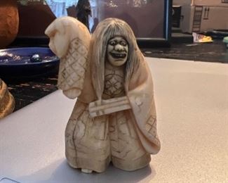 Ivory Netsuke with Rotating Head