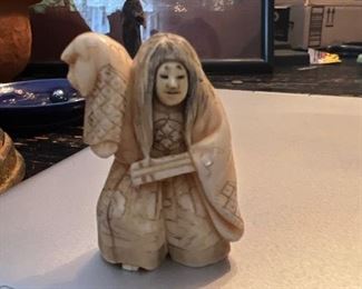 Ivory Netsuke with Rotating Head