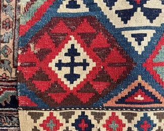 Kilim Flat Weave with Bold Colors Antique All Natural Color dyes. 