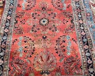 Elegant, Traditional Sarouk. Very durable. 74" x 52".  Stained