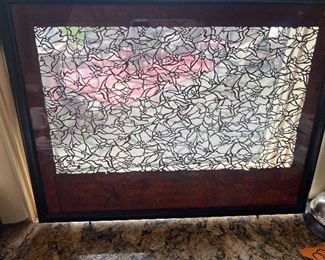 Japanese Fabric Stencil Framed 13" x 17"