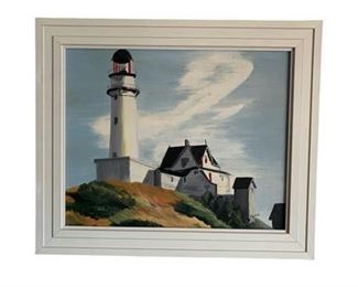 Lot 002-001
Edward Hopper "Lighthouse at Two Lights" Framed and Matted