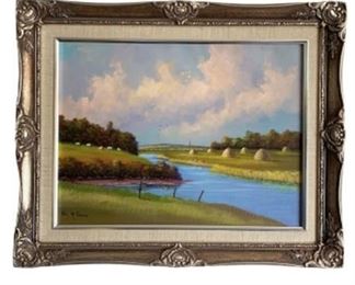 Lot 003
Val McGann Signed Oil Painting of a Countryside