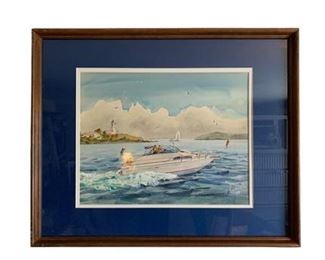 Lot 011
K. Pearsall Print of a Cabin Cruiser