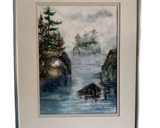 Lot 038
Pat Barkman Pictured Rocks Michigan Watercolor
