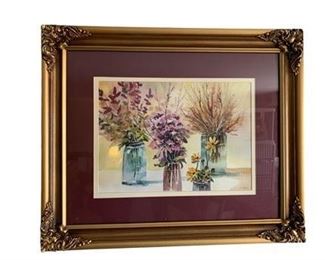 Lot 041
Original Watercolor signed T. Selke Floral Still Life