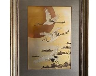 Lot 046
Lin-Art Chokin Style Framed Oriental Print