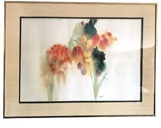 Lot 052
Vintage Barbara Nechis Framed Floral Watercolor