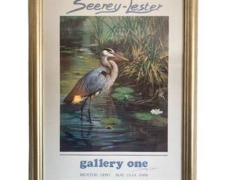 Lot 063
Seerey Lester Signed Poster "Lone Fisherman-Great Blue Heron" for Gallery One
