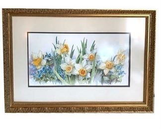 Lot 067
Signed Watercolor of Daffodils Lois Mountz O.W.S. 1989