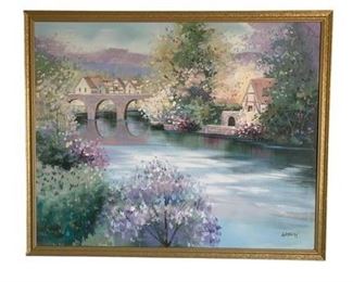 Lot 094
Landscape Oil Painting Signed Garrett