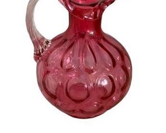 Lot 122
Cranberry Coin Dot Ruffled Edge Coin Dot Pitcher