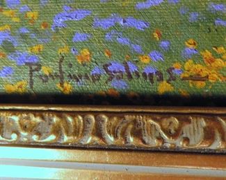 The colors and condition of this signed original Porfirio Salinas painting are exceptional!