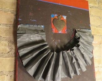 Sensational multi-media artwork by Alberto Mijangos (1925-2007 ; b. Mexico / d. San Antonio) 