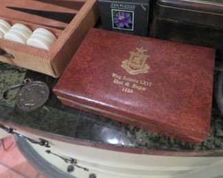 King Antonio (Cavaliers), Thad Zeigler (1980) commemorative playing cards, case and keychain