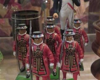 Lead English Beefeaters and large lead Napoleon Bonaparte
