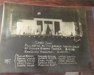 Original photo of a performance at the Sunken Garden Theatre in 1938
