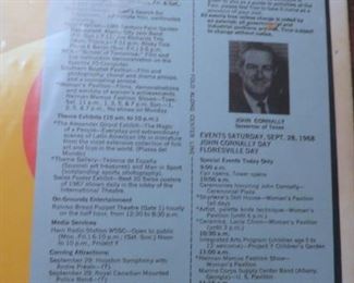 Insert included with HemisFair '68 map that gives schedule of events and appearances