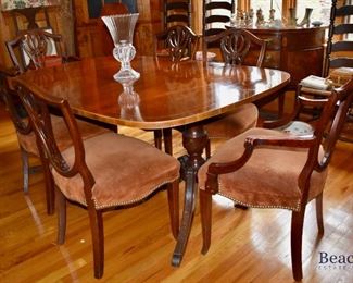 Mahogany double pedestal dining table