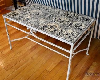 Shakespeare tile top metal table