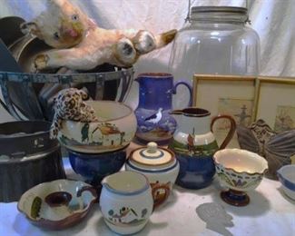 Lots of English Tourquay Motto Ware pottery....just a sampling available