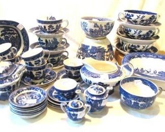 Just a sampling of the blue willow china available