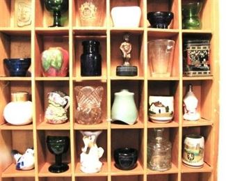 Just a sampling of the antique eye wash cup and toothpick holder collection...trust me there is lots more