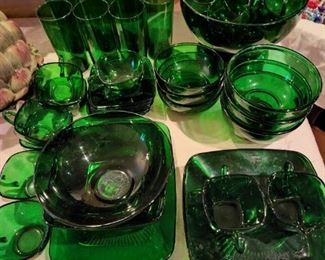 Forest Green Depression Glass