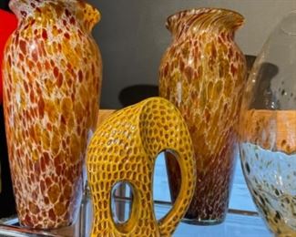 Tall Vases and Ceramic Elephant