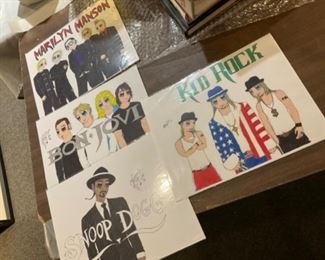Marilyn Manson, Bon Jovi, Kid Rock and Snoop Dog Artwork by Casey 