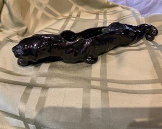 Sleek Mid Century 1960’s Black Ceramic Panther