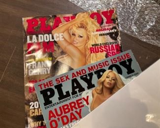 Jan. 2011 with Pamela Lee Andersen & March 2009 with Aubrey O Day Playboy Magazines