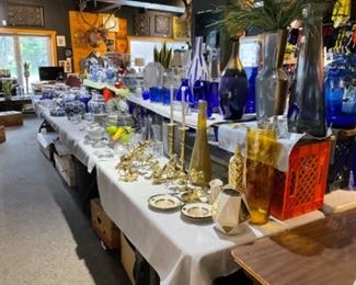 Brass Candlesticks and Wall Sconces and other Brass Decor, Beautiful Vases 