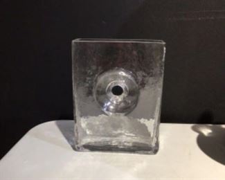 Clear Glass Vase with Hold in Middle 