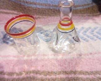 Anchor Hocking Small Bottle and Glass