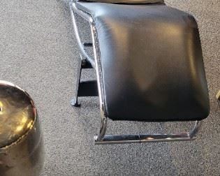 Leather and Chrome Chaise Lounge