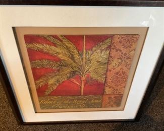 Framed Artwork of Palm trees 