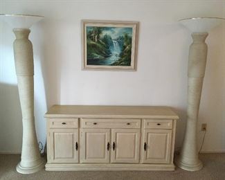 Console/Buffet $175.00 +2 Standing Lamps $150.00