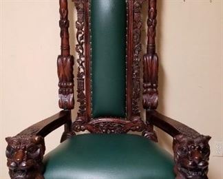 Carved Queen Throne Chair 
